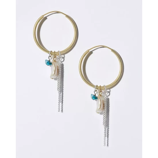 Outlet ๐ AQUA Hoop Earrings In 18K Gold-Plated Sterling Silver Or Sterling Silver - 100% Exclusive ๐ - Image 5