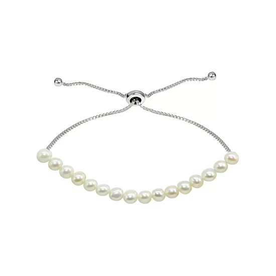 Best Pirce 🥰 AQUA Cultured Freshwater Pearl Slider Bracelet - 100% Exclusive White/silver 🔔