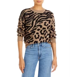 Budget ๐ฅ AQUA Mixed Animal Print Sweater - 100% Exclusive Brown ๐