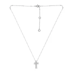 Promo 🛒 AQUA Cubic Zirconia Cross Pendant Necklace In Sterling Silver, 15.5"-17.5" - 100% Exclusive 🎉