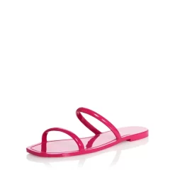 Brand new ✨ AQUA 👩 Women's Square Toe Jelly Flat Slide 🩴 Sandals - 100% Exclusive Prata Meta ⭐