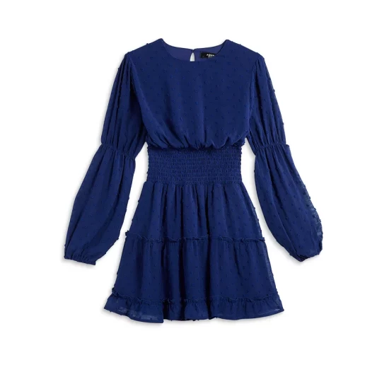 Cheap β AQUA π§ Girls' Swiss Dot Peasant π Dress, Big Kid - 100% Exclusive Lazuli Blue π