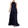 Brand new 👏 AQUA Metallic Crinkle Halter Gown - 100% Exclusive Navy/royal 🌟