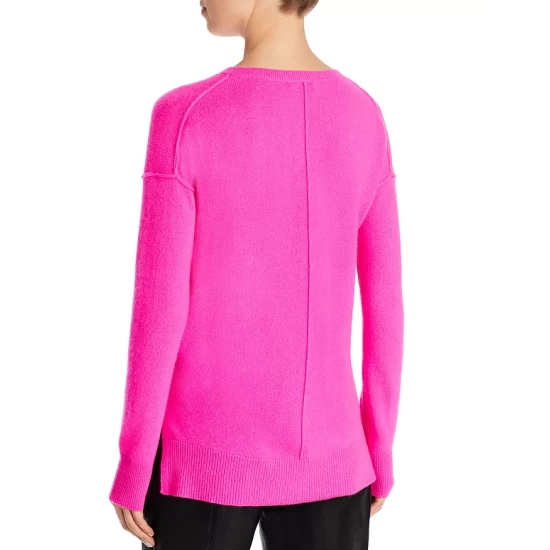 Outlet ๐งจ AQUA High Low Cashmere Sweater - 100% Exclusive Medium Gray ๐ - Image 3