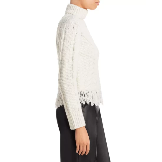 Best Pirce 🔥 AQUA Cable Knit Turtleneck Sweater - 100% Exclusive Ivory ✨ - Image 4