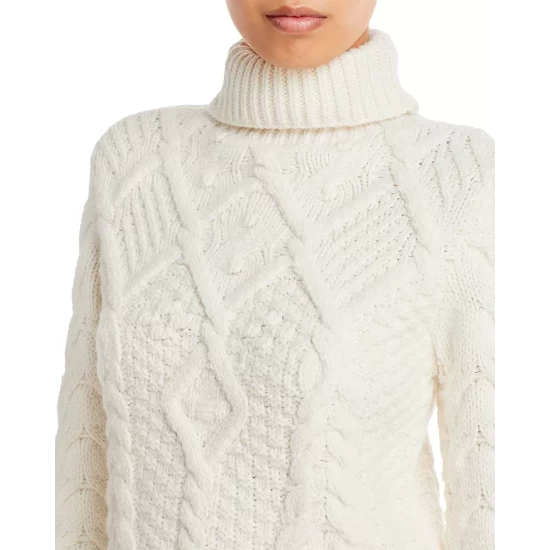 Best Pirce 🔥 AQUA Cable Knit Turtleneck Sweater - 100% Exclusive Ivory ✨ - Image 5