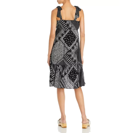 New β¨ AQUA Printed Tie Shoulder π Dress - 100% Exclusive Black/white β€οΈ - Image 3