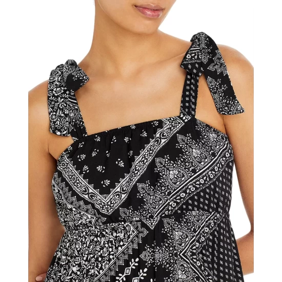 New β¨ AQUA Printed Tie Shoulder π Dress - 100% Exclusive Black/white β€οΈ - Image 5