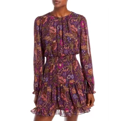 Promo 👏 AQUA Smocked Chiffon 👗 Dress - 100% Exclusive Purple 😍