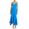 Outlet 👍 AQUA Asymmetric Flounce Cocktail 👗 Dress - 100% Exclusive Blue ✔️