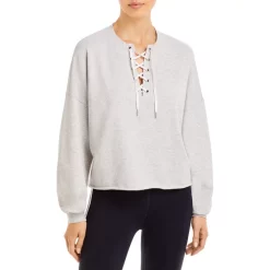 Discount ✨ AQUA Lace Front Sweatshirt - 100% Exclusive Light Heather Grey 🔥