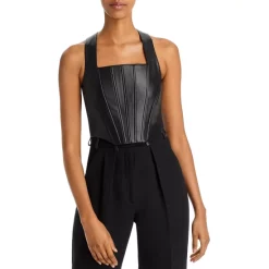 Promo ๐คฉ AQUA Farra Faux Leather Corset Top - 100% Exclusive Black ๐