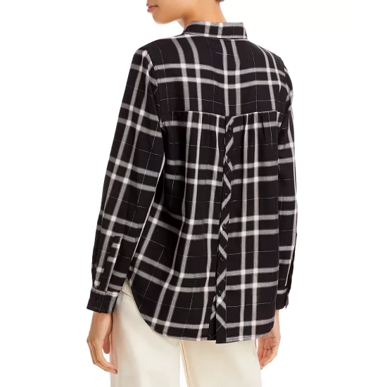 Cheapest โค๏ธ AQUA Brittina Plaid Popover ๐ Shirt - 100% Exclusive Black ๐ - Image 3
