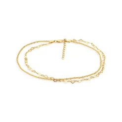 New ✔️ AQUA Heart Link & Rope Chain Anklet- 100% Exclusive Gold 😉