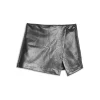 Best Sale 😍 AQUA 👧 Girls' Faux Leather Skort, Big Kid - 100% Exclusive Black 🔔