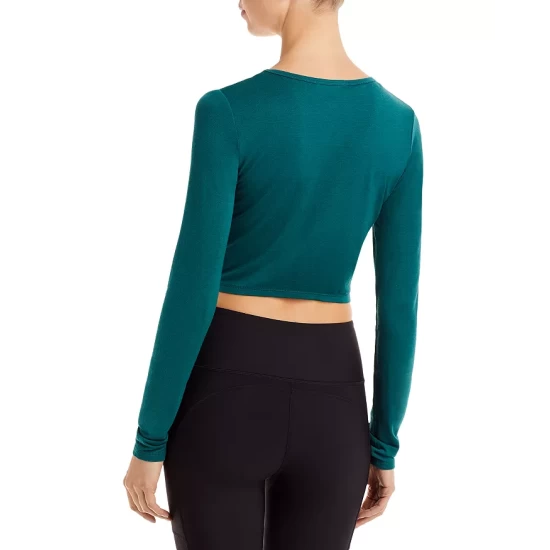 Budget π AQUA Adjustable Ruched Cropped Top - 100% Exclusive Emerald β€οΈ - Image 2