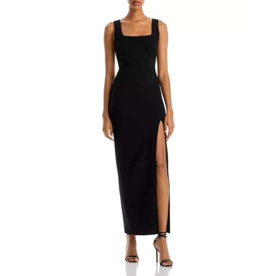 Discount โจ AQUA Square Neck Tank Maxi ๐ Dress - 100% Exclusive Black ๐คฉ