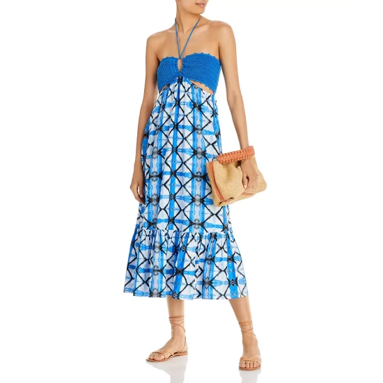 Hot Sale ๐ AQUA Crochet Batik Halter ๐ Dress - 100% Exclusive Blue Multi โค๏ธ - Image 3