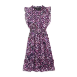 Outlet ๐ AQUA ๐ง Girls' Clip Dot Speckle Midi ๐ Dress, Big Kid - 100% Exclusive Black/pink ๐