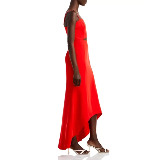 Best Pirce โญ AQUA Square Neck ๐ Dress - 100% Exclusive Bright Red ๐ - Image 4