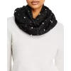 Deals 😀 AQUA Embellished Knit Loop Scarf - 100% Exclusive Black/white ❤️