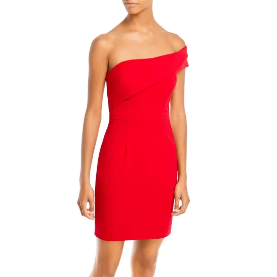 Deals 🎉 AQUA One Shoulder Scuba Crêpe 👗 Dress - 100% Exclusive White 🎁