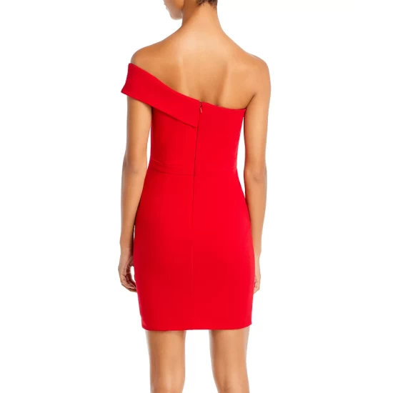 Deals 🎉 AQUA One Shoulder Scuba Crêpe 👗 Dress - 100% Exclusive White 🎁 - Image 2