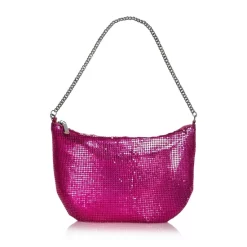 Wholesale ❤️ AQUA Small Mesh Baguette Shoulder Bag - 100% Exclusive Ultra Pink ⌛