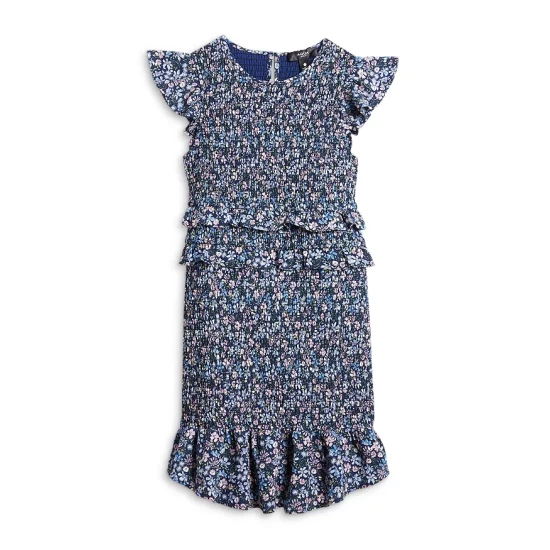 Top 10 π AQUA π§ Girls' Smocked Flutter Ruffle π Dress, Big Kid - 100% Exclusive Navy/pink β