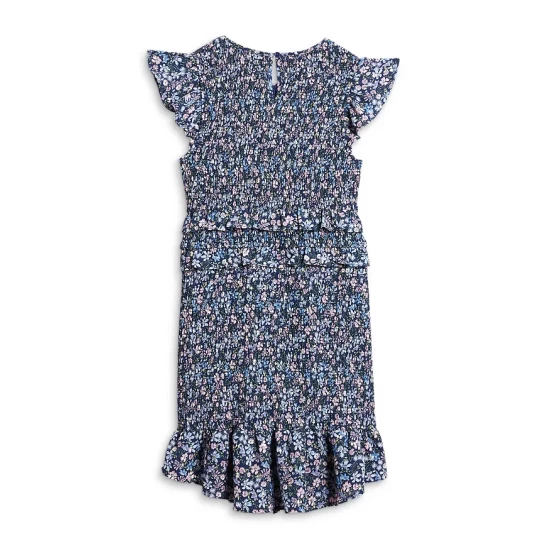 Top 10 π AQUA π§ Girls' Smocked Flutter Ruffle π Dress, Big Kid - 100% Exclusive Navy/pink β - Image 2