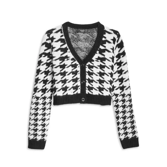 Discount π AQUA π§ Girls' Houndstooth Cropped Cardigan, Big Kid - 100% Exclusive Black/ White β