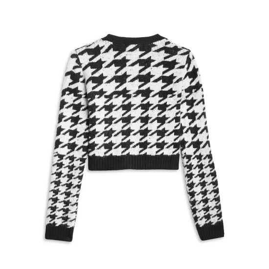 Discount π AQUA π§ Girls' Houndstooth Cropped Cardigan, Big Kid - 100% Exclusive Black/ White β - Image 2