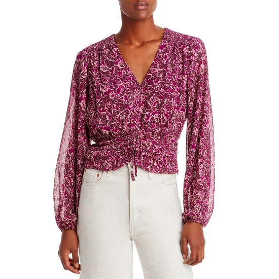 Flash Sale π AQUA Floral Dot Print Top - 100% Exclusive Pink Multi π