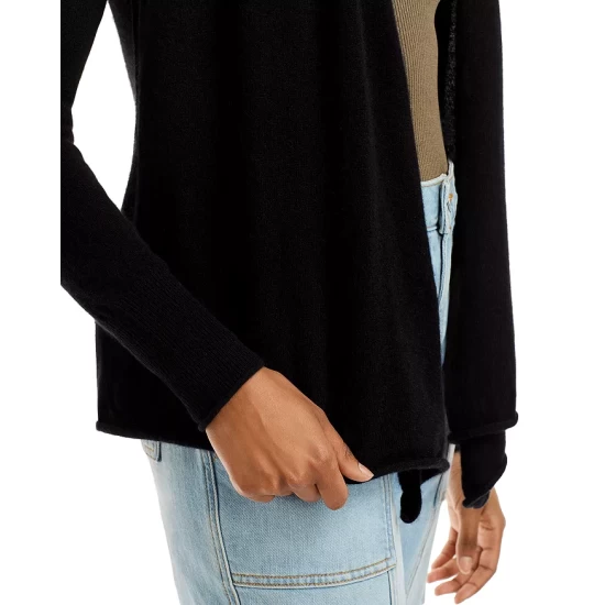 Hot Sale 💯 AQUA Draped Open-Front Cashmere Cardigan - 100% Exclusive 👏 - Image 5