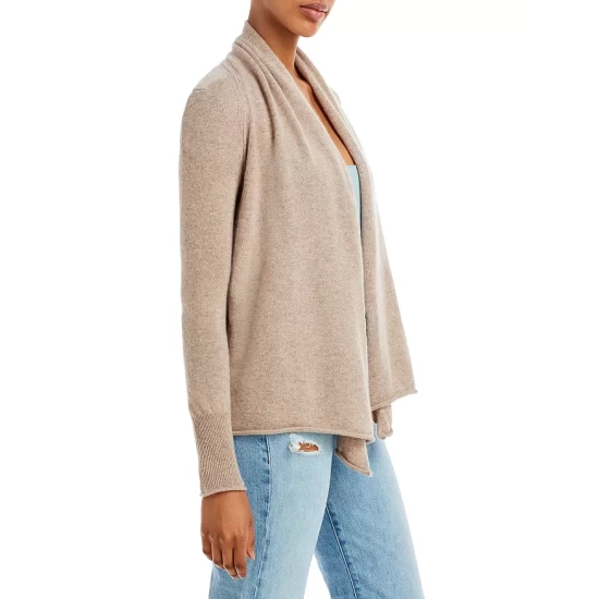 Hot Sale 💯 AQUA Draped Open-Front Cashmere Cardigan - 100% Exclusive 👏 - Image 8
