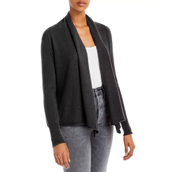 Hot Sale 💯 AQUA Draped Open-Front Cashmere Cardigan - 100% Exclusive 👏 - Image 10