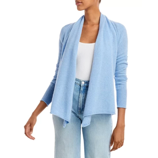 Hot Sale 💯 AQUA Draped Open-Front Cashmere Cardigan - 100% Exclusive 👏 - Image 11