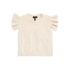 Cheapest 🔥 AQUA 👧 Girls' Ruffle Sleeve Cotton Sweater, Big Kid - 100% Exclusive Antique Ivory ❤️