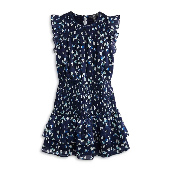 Cheap β AQUA π§ Girls' Speckle Flutter Smocked π Dress, Big Kid - 100% Exclusive Navy π