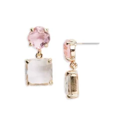 Coupon 👍 AQUA Ombre Glass Drop Earrings - 100% Exclusive Pink/gold 👏