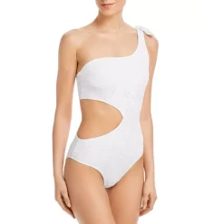 Hot Sale 💯 AQUA One Shoulder Side Cutout One Piece 🩱 Swimsuit Snow 🥰
