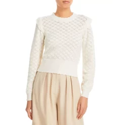 Flash Sale 😉 AQUA Pointelle Sweater - 100% Exclusive Ivory 💯