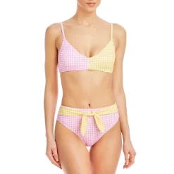 Outlet ✔️ AQUA Colorblock Gingham 👙 Bikini Top & Gingham 👙 Bikini Bottom - 100% Exclusive 💯