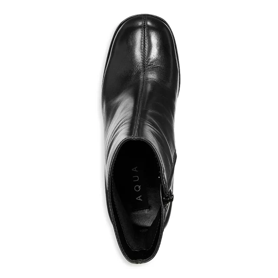 Hot Sale ⭐ AQUA 👩 Women's Penn Platform Booties - 100% Exclusive Black Leather 🔔 - Image 3