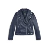 Promo 👍 AQUA 👧 Girls' Faux Leather Jacket, Big Kid - 100% Exclusive Navy 🤩