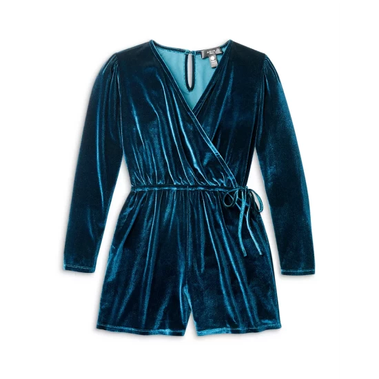 Best deal π AQUA π§ Girls' Velvet Romper, Big Kid - 100% Exclusive Galactic Teal β