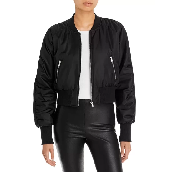 Buy ⌛ AQUA Deena Nylon Bomber Jacket - 100% Exclusive Olive 🎉