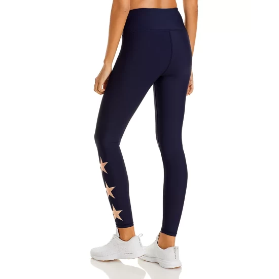 Deals 🌟 AQUA Foil Star High Rise Ankle Leggings - 100% Exclusive Navy 🛒 - Image 2
