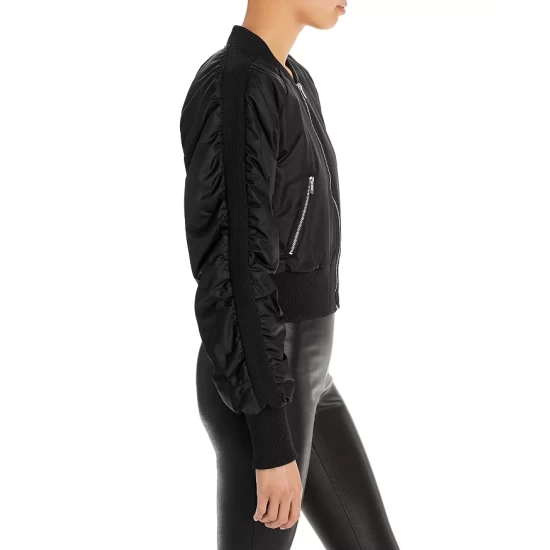 Buy ⌛ AQUA Deena Nylon Bomber Jacket - 100% Exclusive Olive 🎉 - Image 4