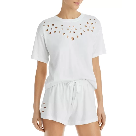 Wholesale π― AQUA Eyelet Dreams Pajama Set White βοΈ